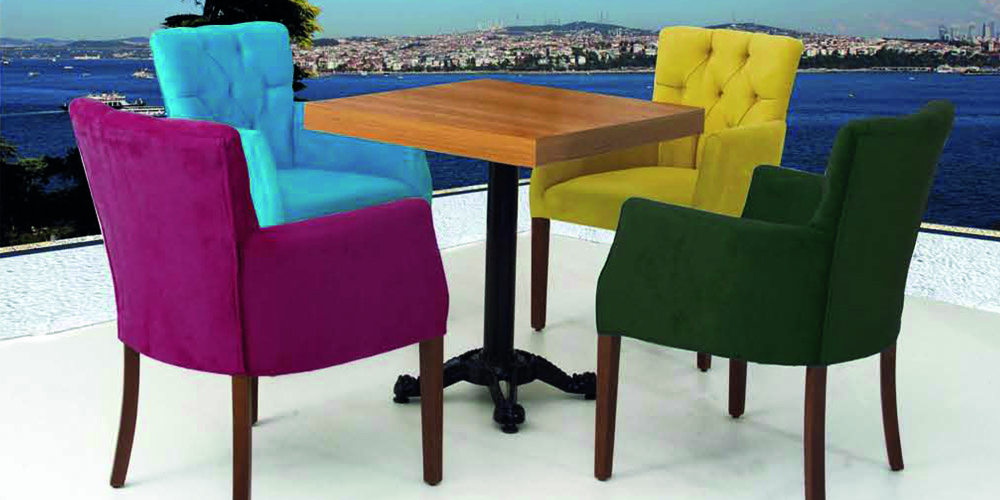 Kapitoneli Berjer ve BS 360 Aliminyum Döküm Ayak + MDF Lam Tablası